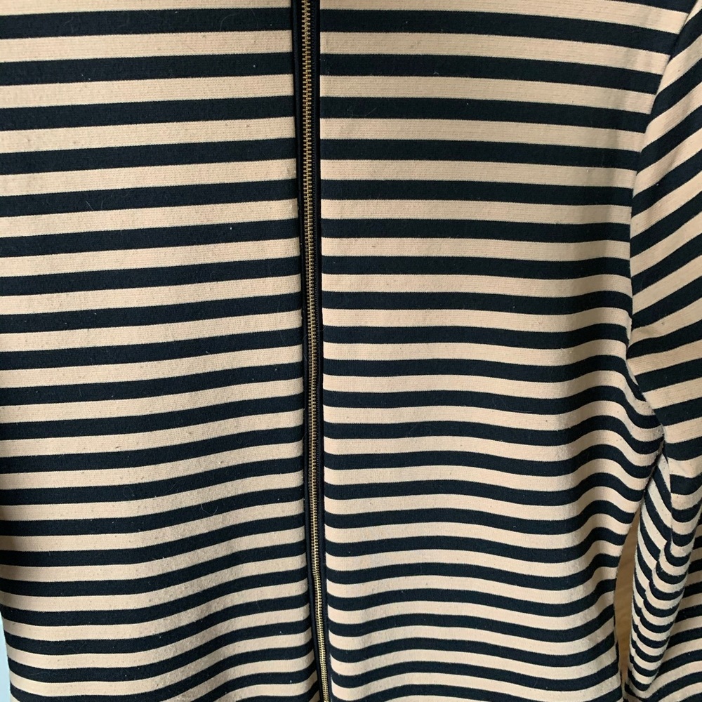 Black and tan striped midi dress - great for fall and winter! - Picture 2 of 3